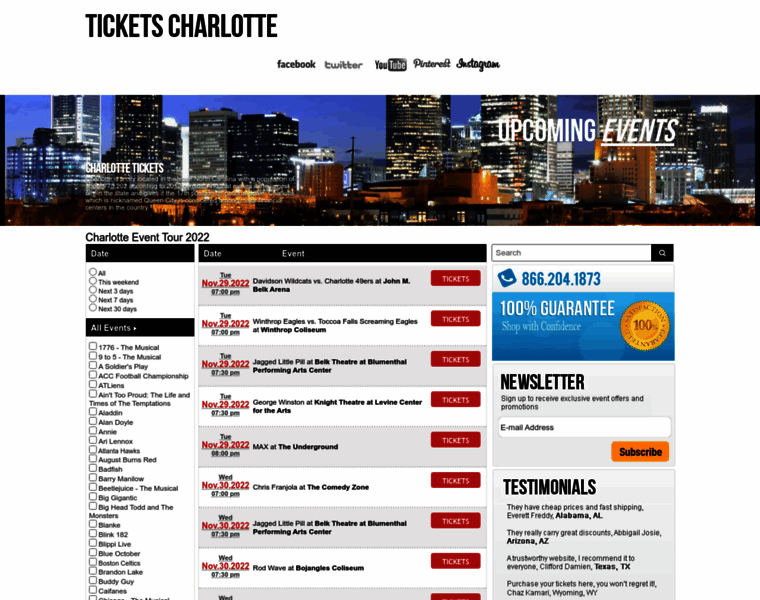 Ticketscharlotte.com thumbnail