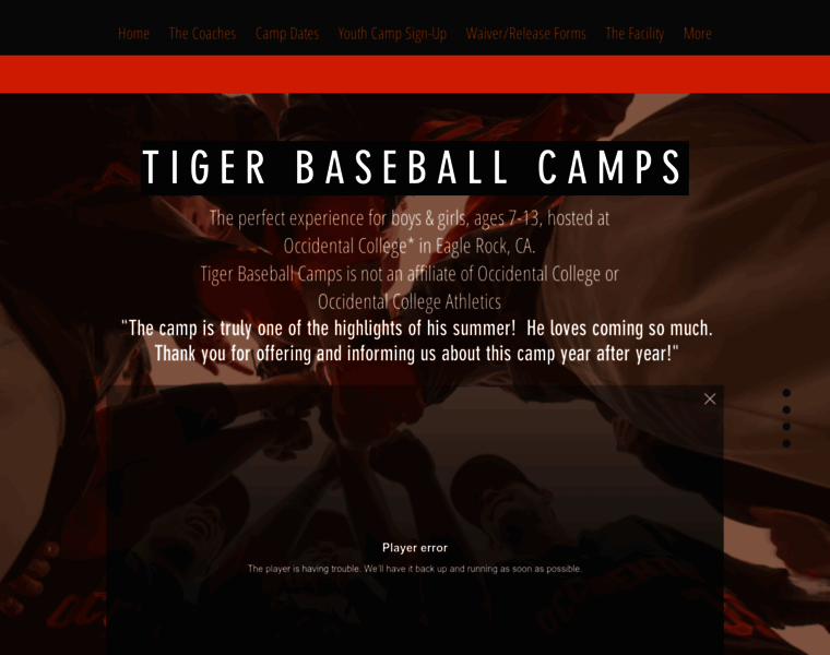 Tigerbaseballcamps.com thumbnail