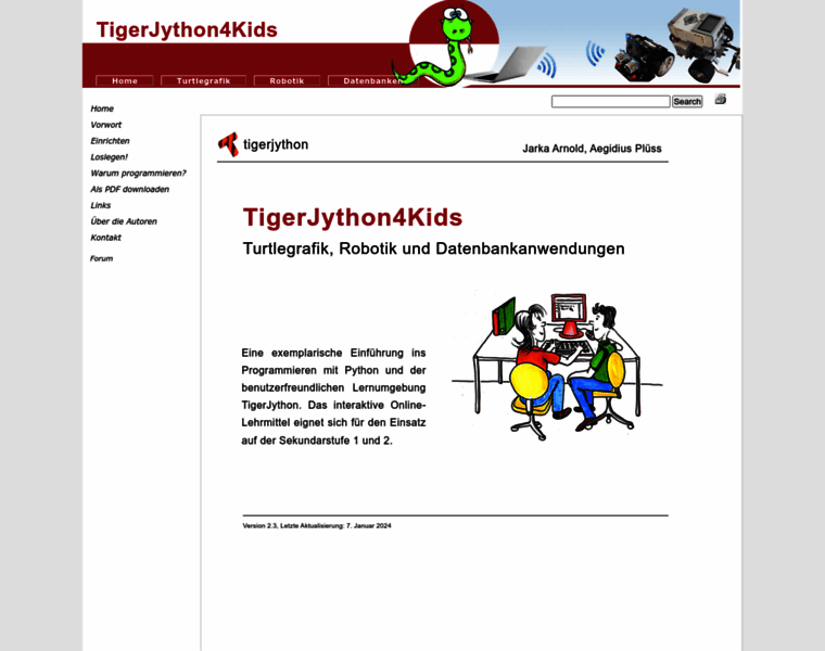 Tigerjython4kids.ch thumbnail