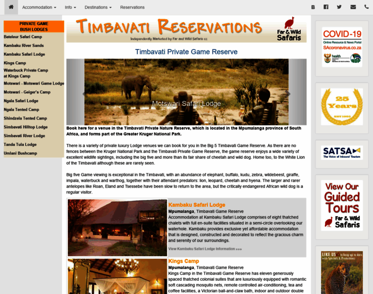 Timbavatireservations.co.za thumbnail