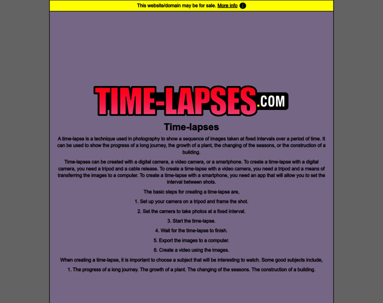 Time-lapses.com thumbnail