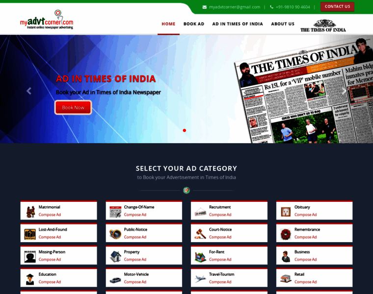 Timesofindia.myadvtcorner.com thumbnail