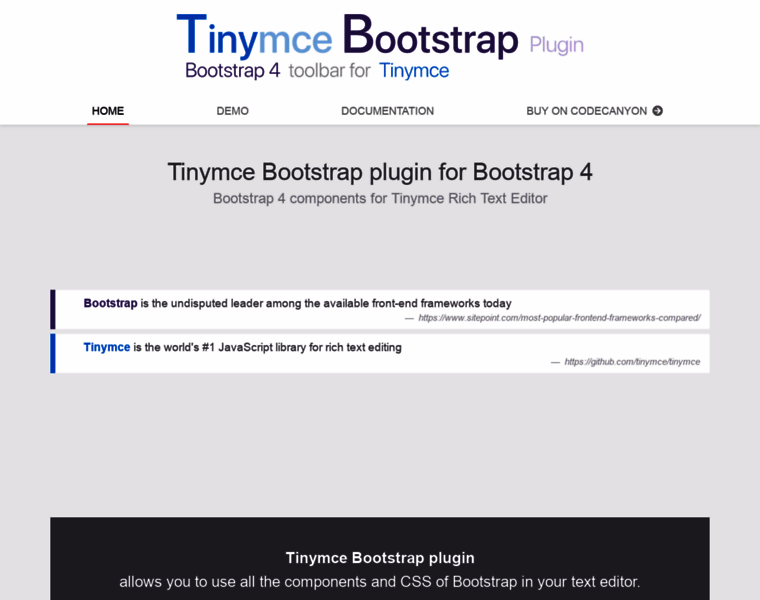 Tinymce-bootstrap-plugin.com thumbnail
