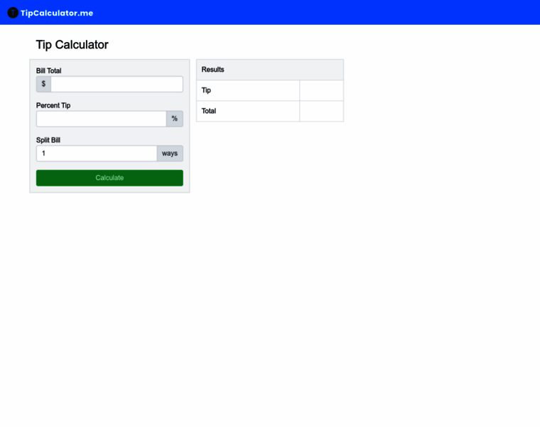 Tipcalculator.me thumbnail