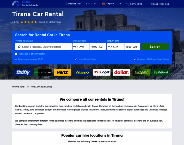Tirana-carrental.com thumbnail