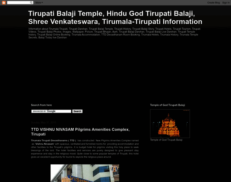 Tirupatibalajitemples.blogspot.com thumbnail