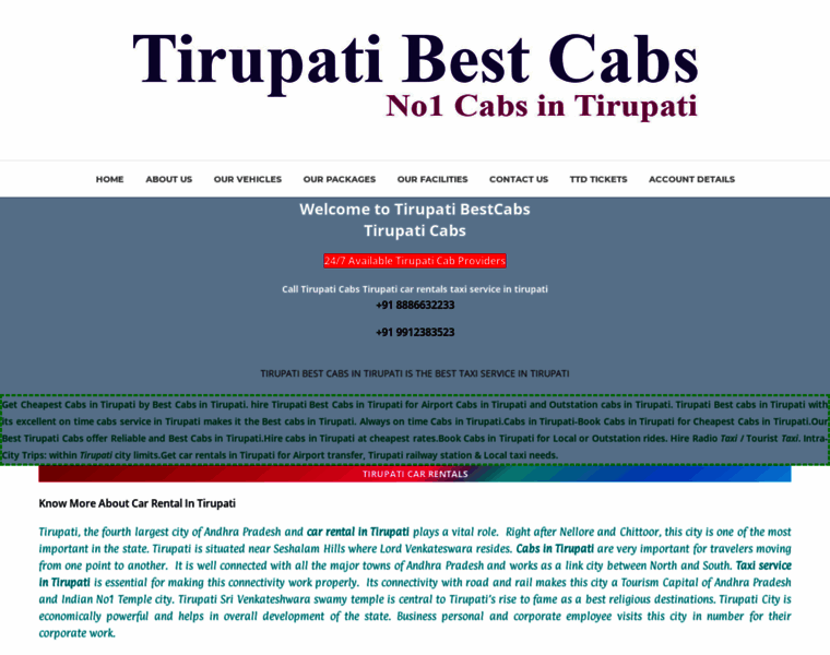 Tirupatibestcabs.com thumbnail