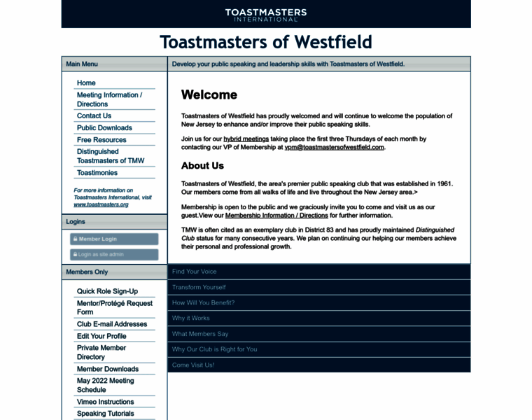 Toastmastersofwestfield.com thumbnail