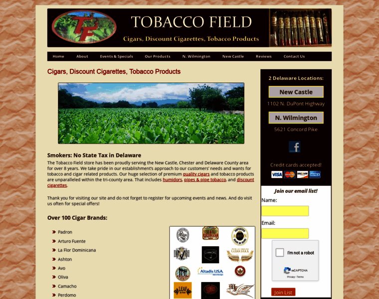 Tobaccofieldcigars.com thumbnail