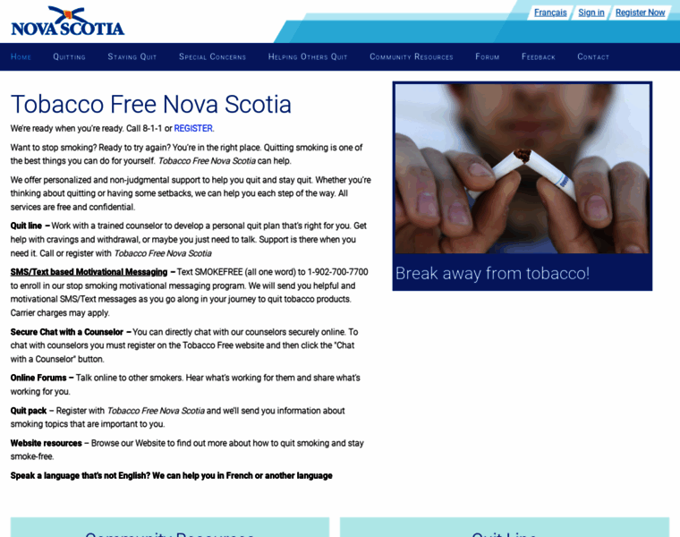 Tobaccofree.novascotia.ca thumbnail