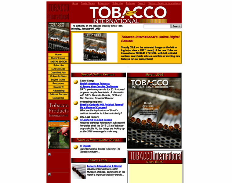 Tobaccointernational.com thumbnail