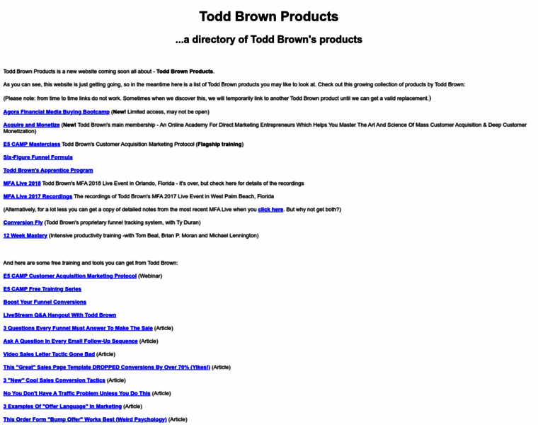 Toddbrownproducts.com thumbnail