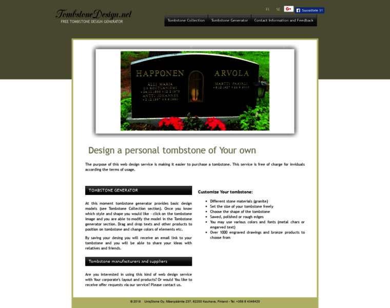 Tombstonedesign.net thumbnail
