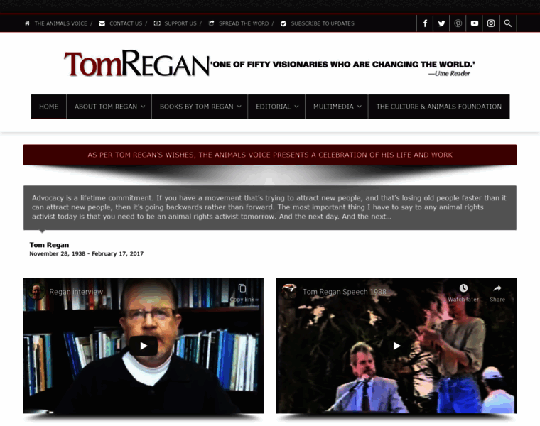 Tomregan.info thumbnail