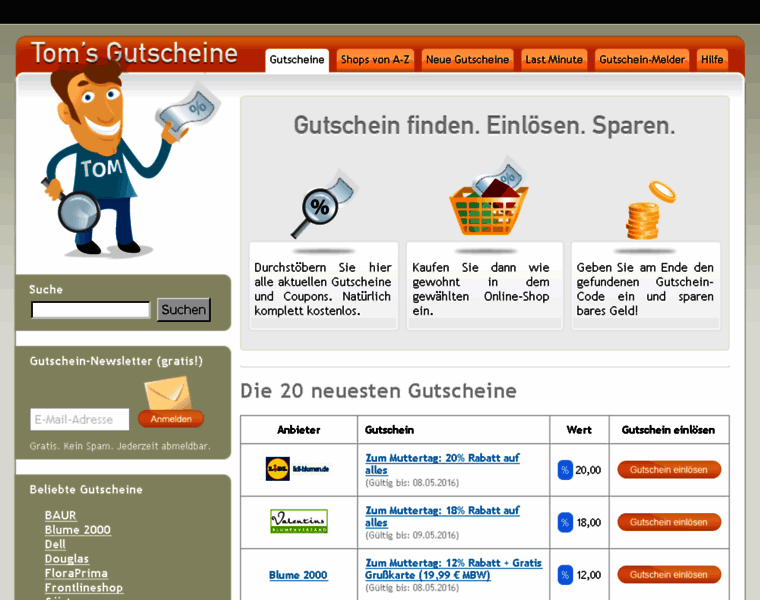 Tomsgutscheine.com thumbnail Tomsgutscheine.com thumbnail