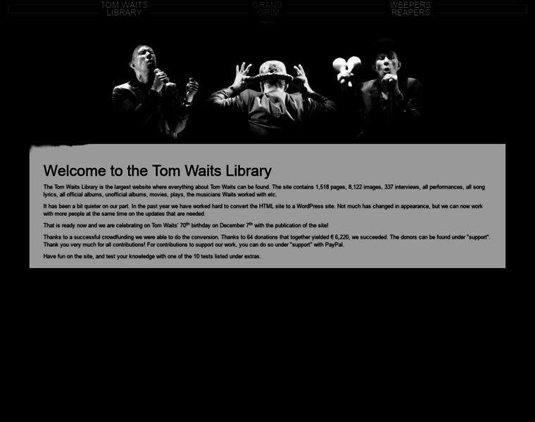 Tomwaitslibrary.info thumbnail
