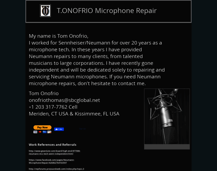 Tonofriomicrophone-repair.com thumbnail