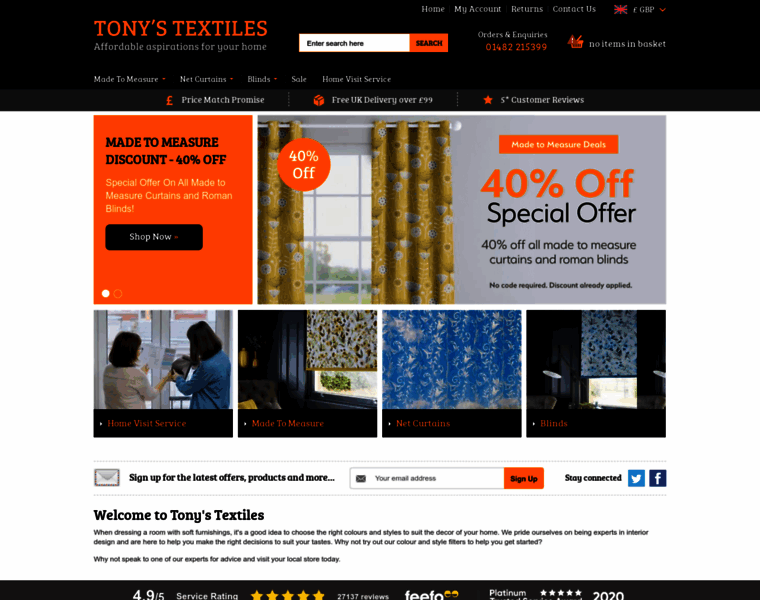 Tonystextiles.co.uk thumbnail