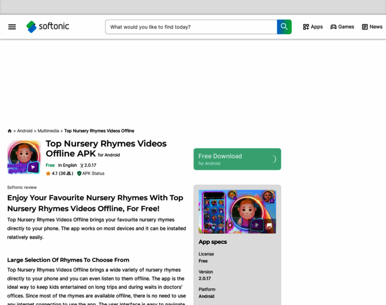 Top-nursery-rhymes-videos-offline.en.softonic.com thumbnail