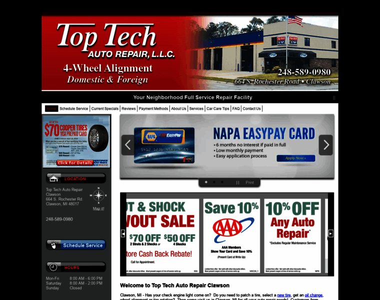 Toptechautorepairclawson.com thumbnail