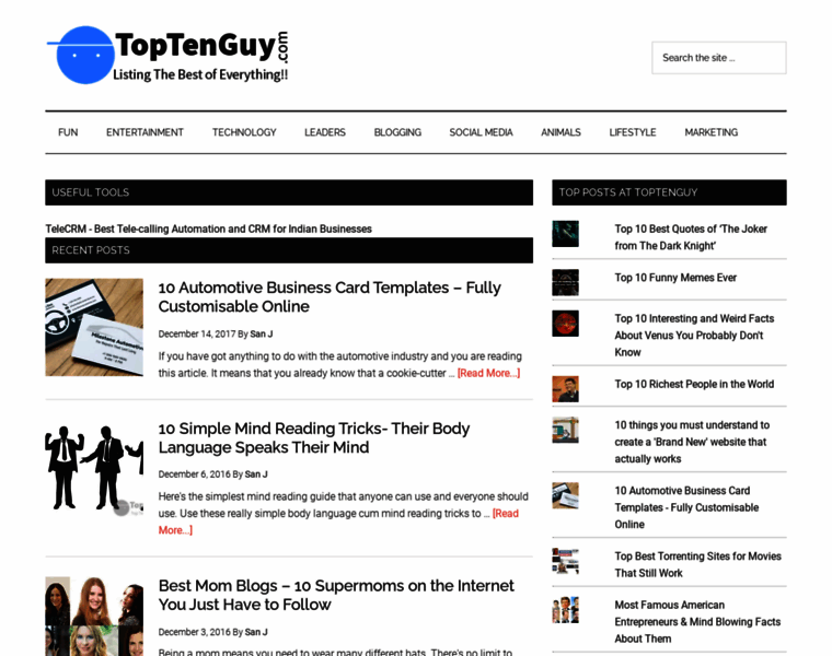 Toptenguy.com thumbnail