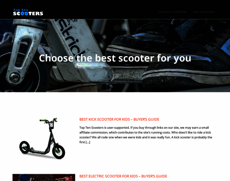 Toptenscooters.com thumbnail