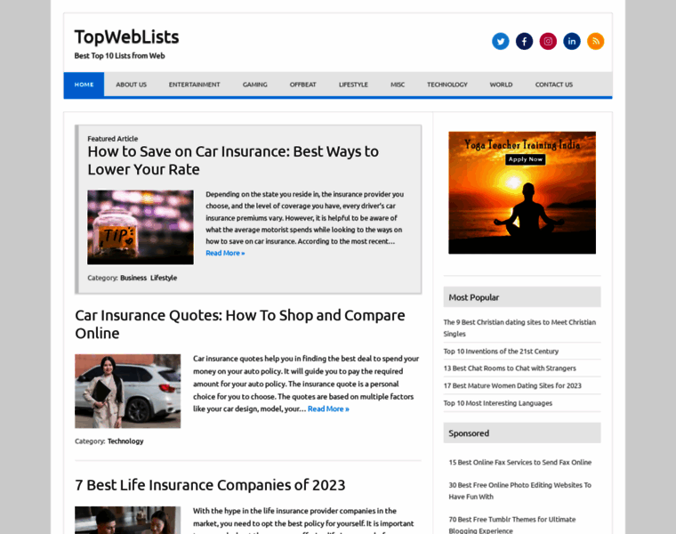 Topweblists.com thumbnail