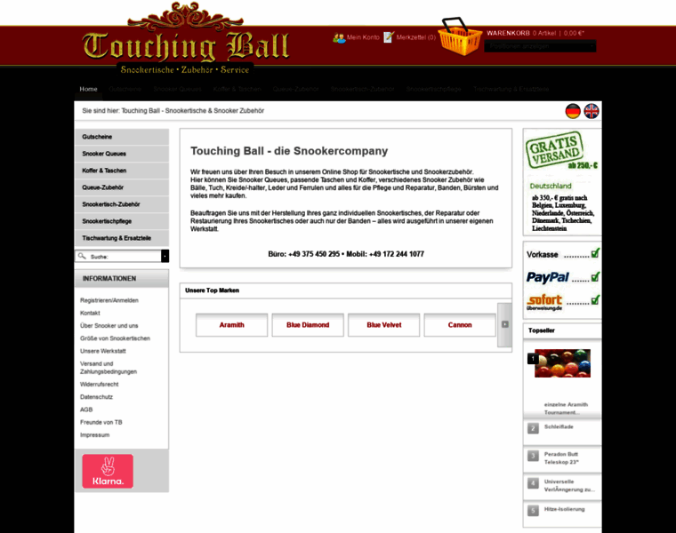 Touchingball-shop.de thumbnail