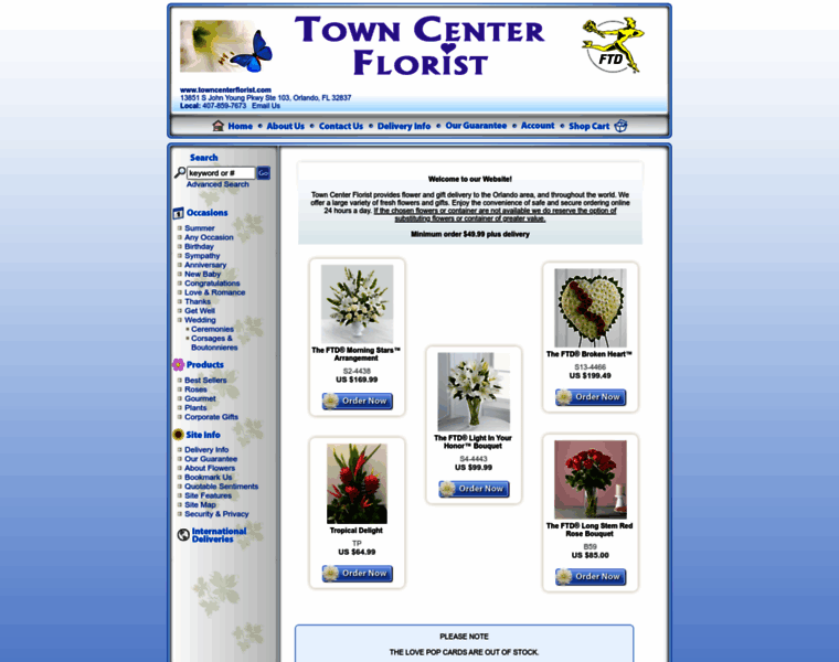 Towncenterflorist.com thumbnail