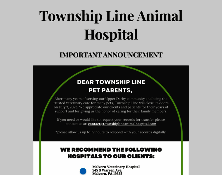 Townshiplineanimalhospital.com thumbnail