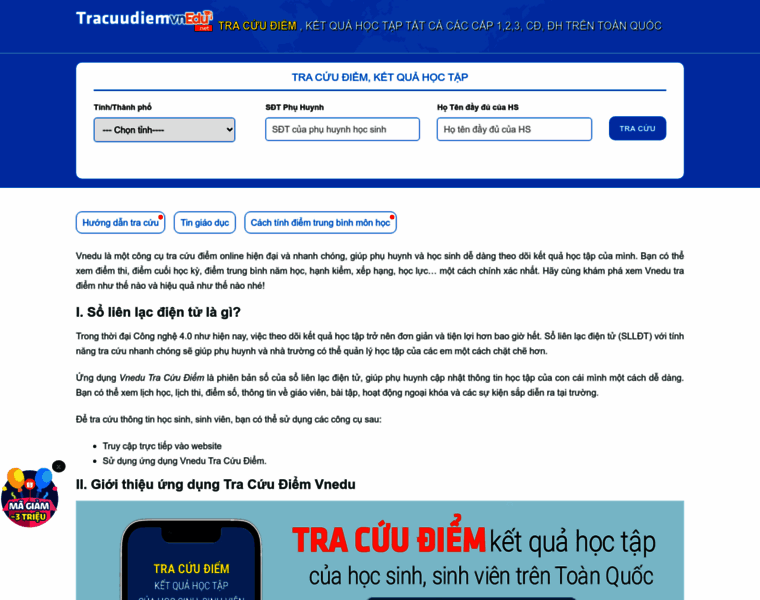 Tracuudiemvnedu.net thumbnail