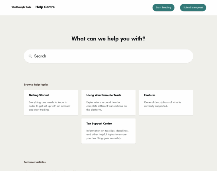 tradehelp.wealthsimple.com at WI. Wealthsimple Trade help centre