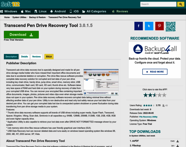 Transcend-pen-drive-recovery-tool.soft112.com thumbnail