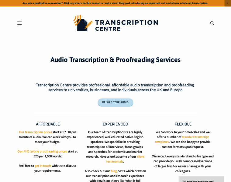 Transcriptioncentre.co.uk thumbnail