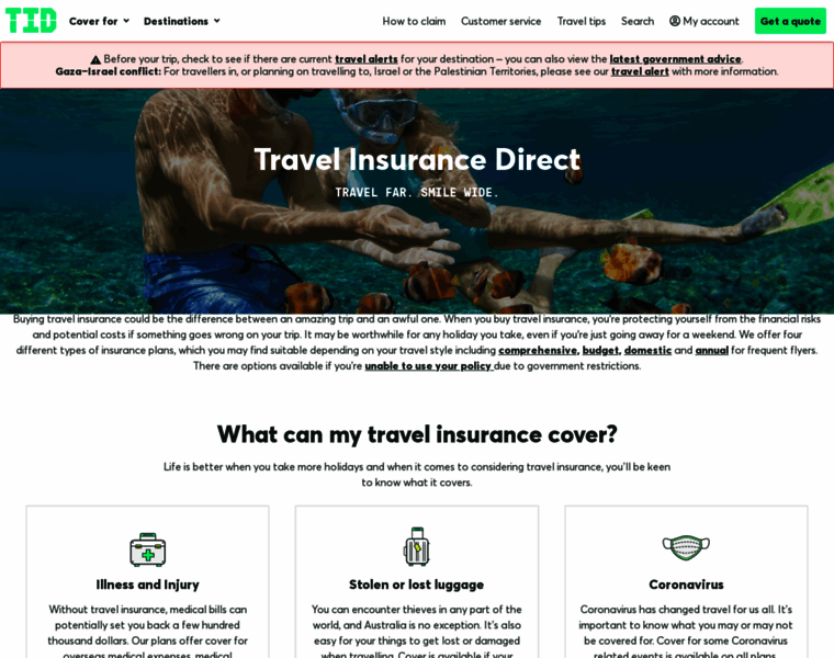 Travelinsurancedirect.com.au thumbnail