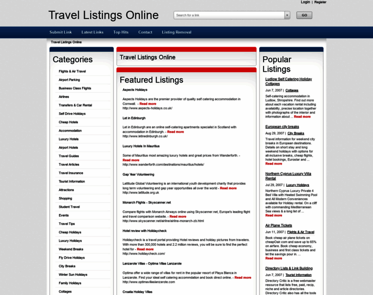 Travellistingsonline.co.uk thumbnail