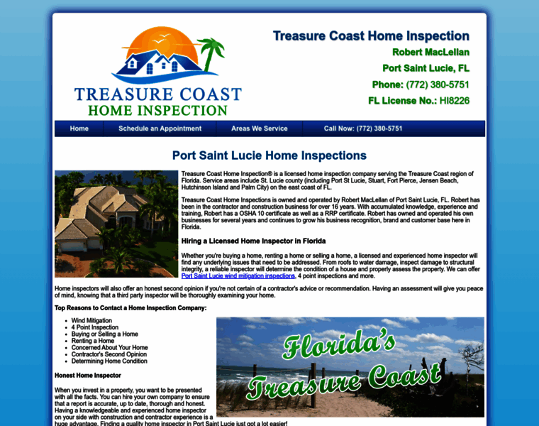 Treasurecoasthomeinspection.com thumbnail