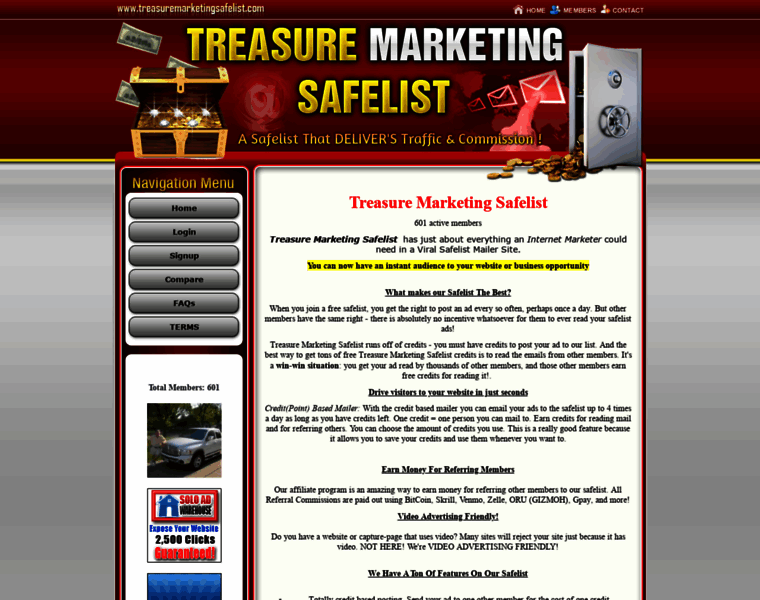 Treasuremarketingsafelist.com thumbnail