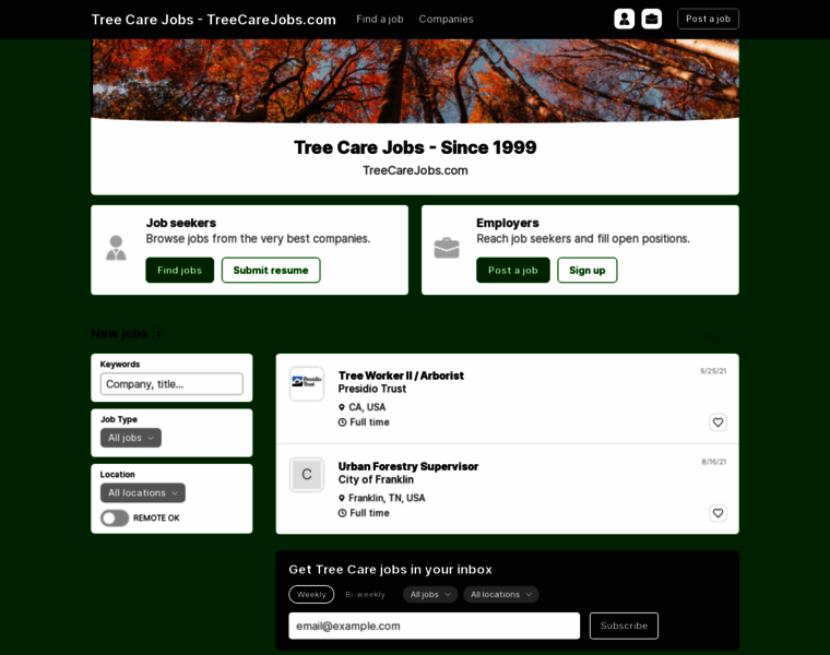 Treecarejobs.com thumbnail