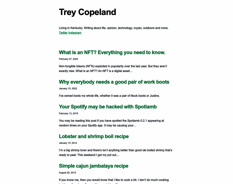 Treycopeland.com thumbnail