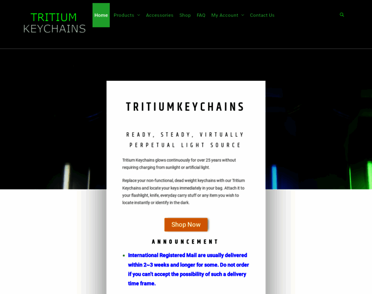 Tritiumkeychains.com thumbnail