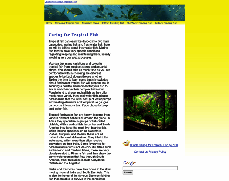 Tropicalfishcare.org thumbnail