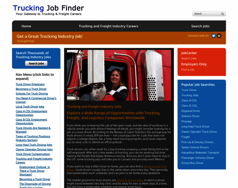 Truckingjobfinder.com thumbnail