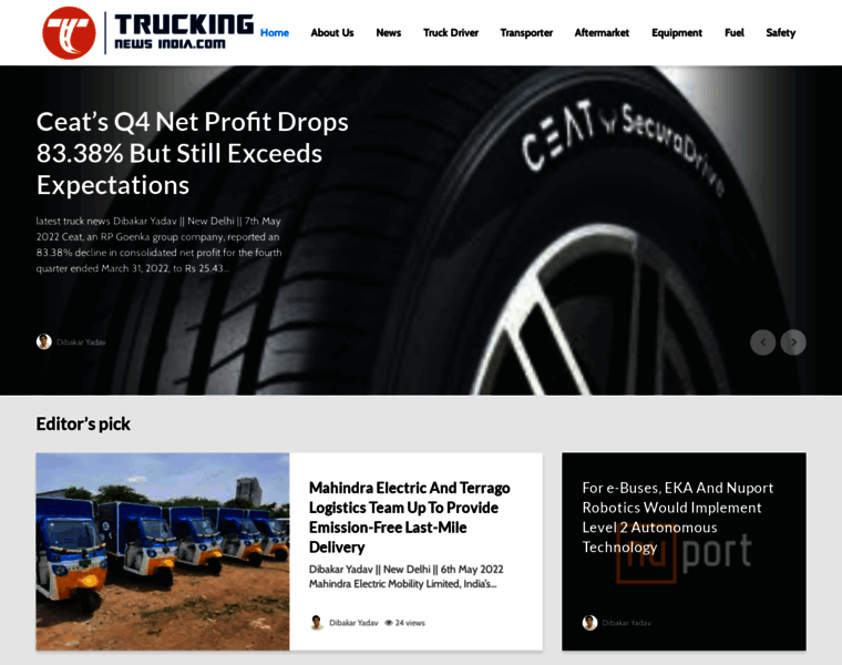 Truckingnewsindia.com thumbnail