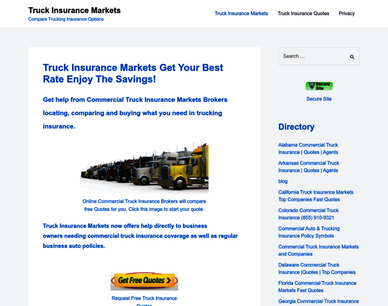 Truckinsurancemarkets.com thumbnail