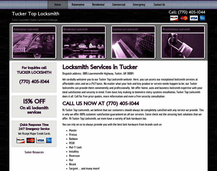 Tucker-locksmith.com thumbnail
