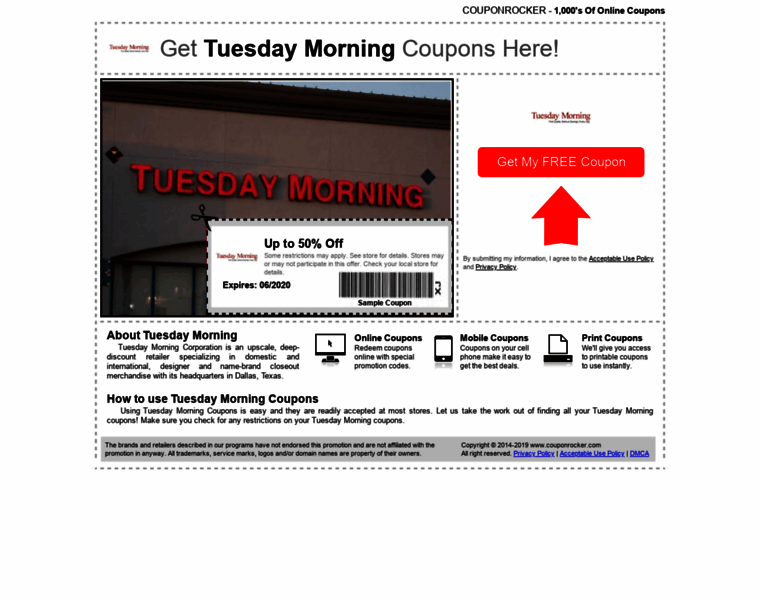 Tuesdaymorning.couponrocker.com thumbnail