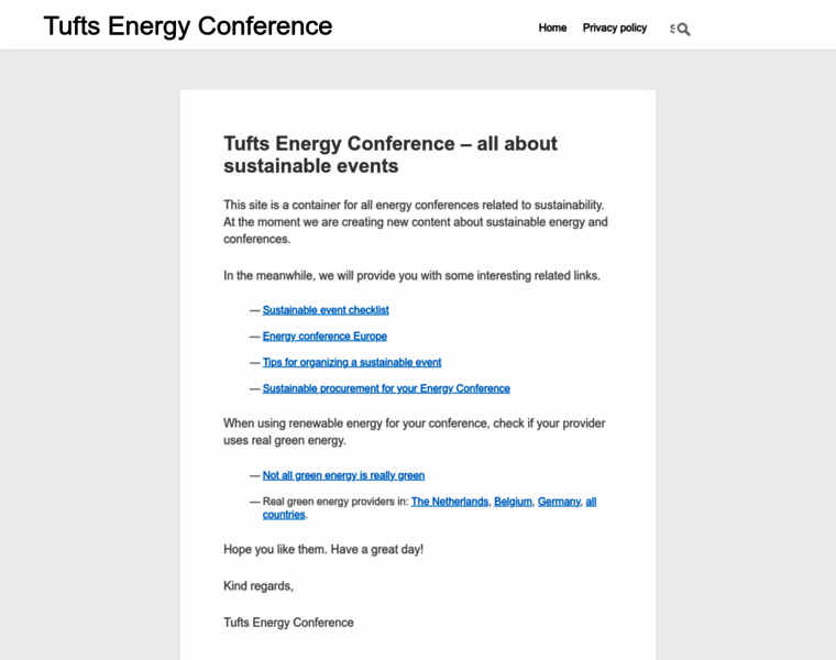 Tuftsenergyconference.com thumbnail