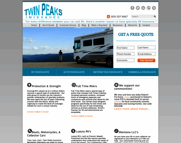 Twinpeaksrvinsurance.com thumbnail