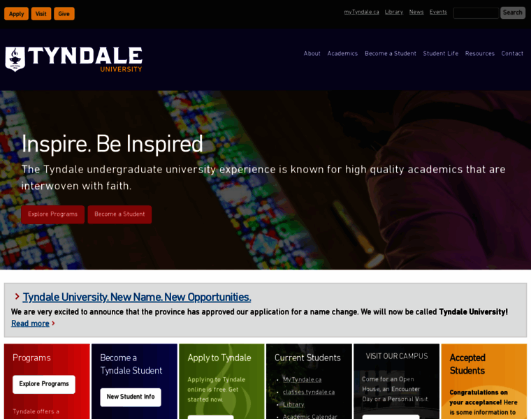 Tyndaleu.ca thumbnail